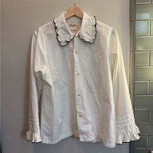 EUC Pillowcase Shirt in Salt with Black Cafe Trim